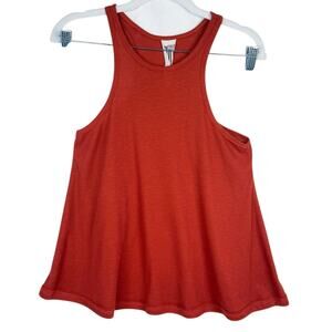 Free People Burnt Orange Relaxed Fit Ribbed‎ Tank Top Sz XS Stretch Lightweight